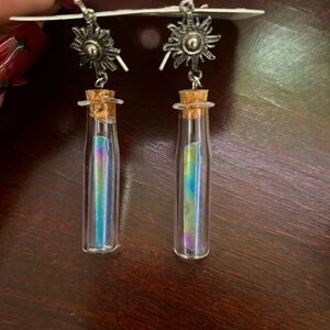 Bottle of crystal drop earrings - Nickel free